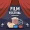 Modern film festival concept banner, flat style