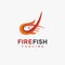 Modern Fire fish logo icon vector template