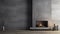 Modern Fireplace Design For An Empty Room With Concrete Wall