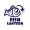 Modern fish lantern logo. Vector illustration.