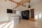 Modern fitted kitchen in open plan barn style room