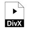 Modern flat design of DivX file icon for web