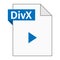 Modern flat design of DivX file icon for web