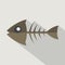 Modern Flat Design Fishbone Icon.