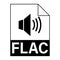 Modern flat design of FLAC file icon for web