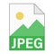 Modern flat design of JPEG file icon for web