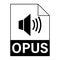 Modern flat design of OPUS file icon for web