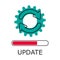 Modern flat editable line design vector, concept of update application progress icon