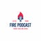 Modern flat fire podcast logo design