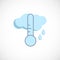 Modern flat forecast icon of a rainy weather on white.