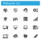 Modern flat icons set of cloud-based data services technology, global connectivity