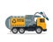 Modern Flat Isolated Industrial Garbage Truck Illustration