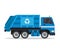 Modern Flat Isolated Industrial Garbage Truck Illustration