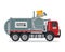 Modern Flat Isolated Industrial Garbage Truck Illustration