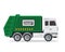 Modern Flat Isolated Industrial Garbage Truck Illustration