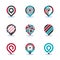 Modern Flat Map Pointer Sign Navigation Pin Symbol Location Vector Icon. EPS10