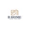 Modern flat simple initial D HOME logo design
