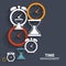 Modern Flat Time Management Vector Icon for Web