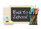 Modern flat vector illustration, board with chalk back to school