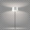 Modern floor lamp on transparent background