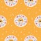 Modern floral lion seamless pattern. Trendy background