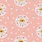 Modern floral lion seamless pattern. Trendy background