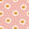 Modern floral lion seamless pattern. Trendy background