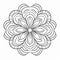 Modern Flower Coloring Page With Calming Symmetry And Elegant Brushwork