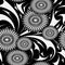 Modern flowers vector seamless pattern. Black and white floral b