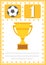 Modern footbal certificate with place for your content, for kids first place