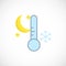 Modern forecast icon of a night cold winter weather on white.