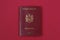 Modern foreign passport of a citizen of the Republic of Moldova. Background with copy space