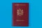 Modern foreign passport of a citizen of the Republic of Moldova. Background with copy space