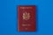 Modern foreign passport of a citizen of the Republic of Moldova. Background with copy space