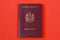 Modern foreign passport of a citizen of the Republic of Moldova. Background with copy space