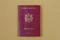 Modern foreign passport of a citizen of the Republic of Moldova. Background with copy space