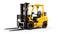 a modern forklift specifically designed for efficient warehouse operations, the sleek design and functionality of the