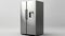 modern fridge isolated on light background