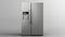 modern fridge isolated on light background