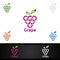 Modern Fruit Grape Logo for Food and Drink Wine Design Illustration