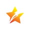 Modern full color lightning energy power star logo design