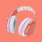 Modern Fun Teenager Colorful Headphones. 3d Rendering