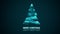 Modern future christmas tree and Merry Christmas and Happy New Year greetings message on blue background.Elegant