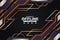 Modern Futuristic Gaming Banner Currently Offline Diagonal Metallic Orange and Dark Grey Background