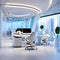 Modern futuristic office ergonomic workstations space. generative AI