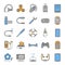 Modern gadgets color icons set