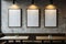 Modern Gallery Wall with Empty Frames in a Cozy Restaurant. Generative ai