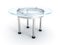 Modern galss table on a white background