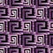 Modern geometric 3d meander seamless pattern. Black background w