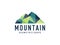 Modern geometric abstract mountain creative logo